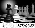 Close up of Black Chess Battle with White Chess  37592382
