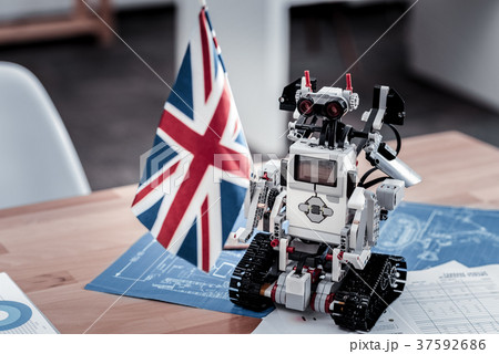 Picture of modern toy that holding Britain flag Picture of modern toy that holding Britain flag 37592686