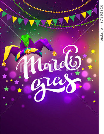 Banner for carnival mardi gras. Garland flag 37593316