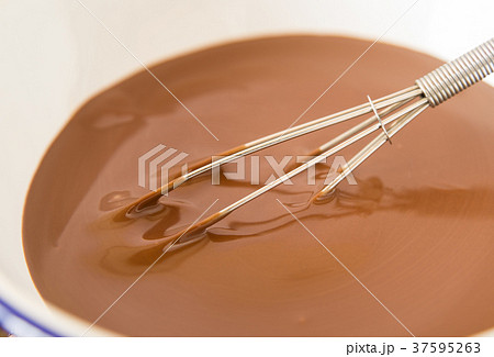チョコレート　湯せん　バレンタインデーの準備　手作りチョコ　融かす　 37595263