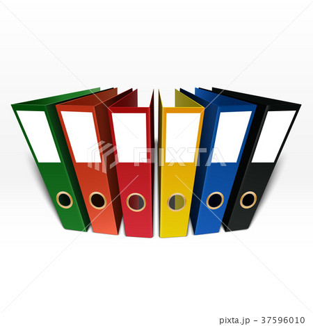 Colorful box file folder isolated on white backgro Colorful box file folder isolated on white backgro 37596010