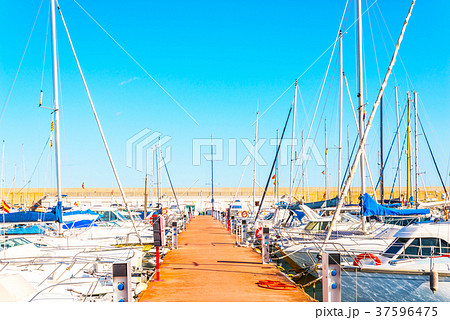 Beautiful luxury yachts and motor boats  37596475