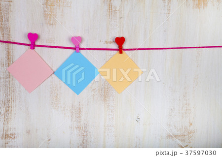 Multicolored papers for notes and hearts 37597030