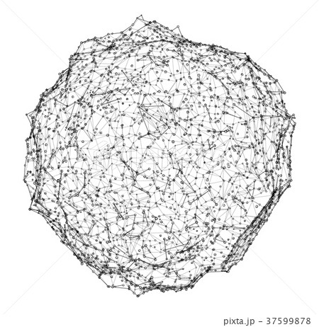 Sphere with points and lines 37599878