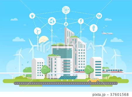 Eco-friendly housing complex - modern flat design 37601568