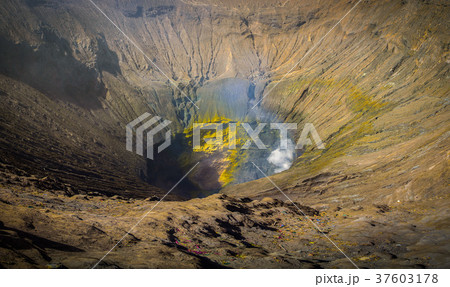 Crater inside of active volcano Mount Bromo Crater inside of active volcano Mount Bromo 37603178