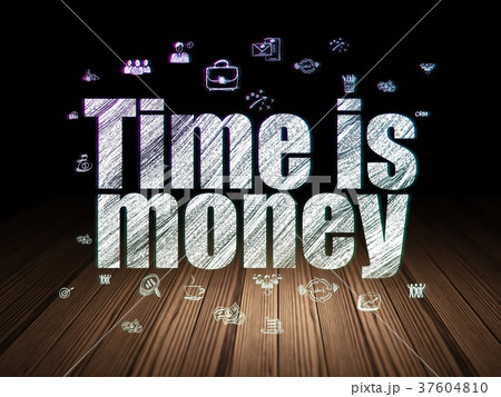 Business concept: Time is Money in grunge dark 37604810