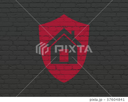 Finance concept: Shield on wall background Finance concept: Shield on wall background 37604841