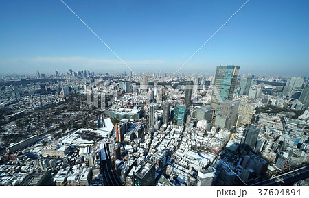 日本の東京都市景観・4年ぶりの大雪から一夜明け「新宿や池袋、赤坂など」＝2018年1月23日撮影 37604894