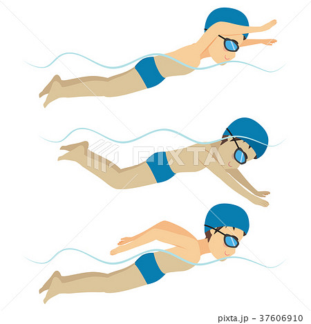 Swimming Man Butterfly Stroke Style 37606910