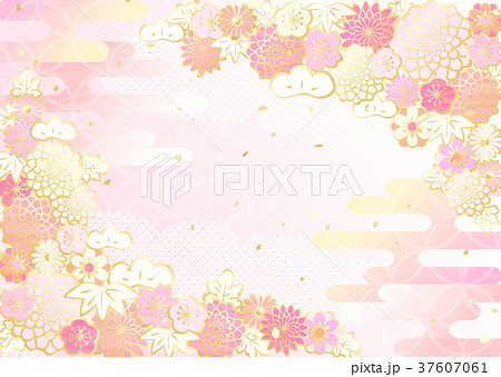 新年　花　松竹梅菊桜 37607061