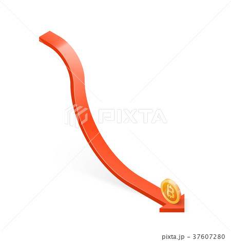 Decrease Bitcoin value Business concept. Isometric 37607280