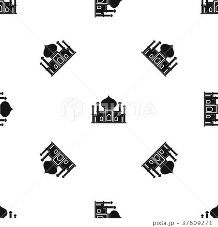 Mosque pattern seamless black Mosque pattern seamless black 37609271