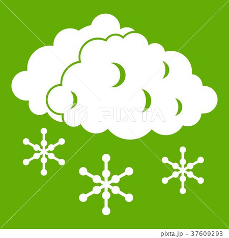 Clouds and snow icon green Clouds and snow icon green 37609293