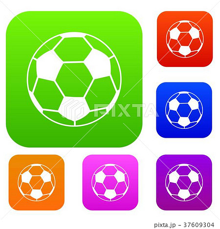 Soccer ball set color collection 37609304