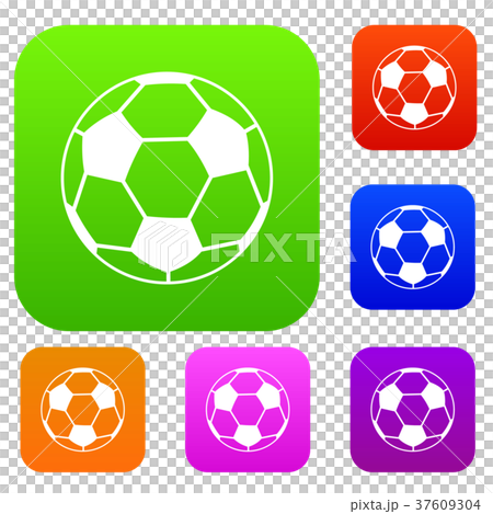 Soccer ball set color collection 37609304