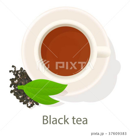 Black tea icon, cartoon style 37609383