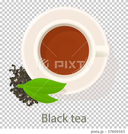 Black tea icon, cartoon style 37609383