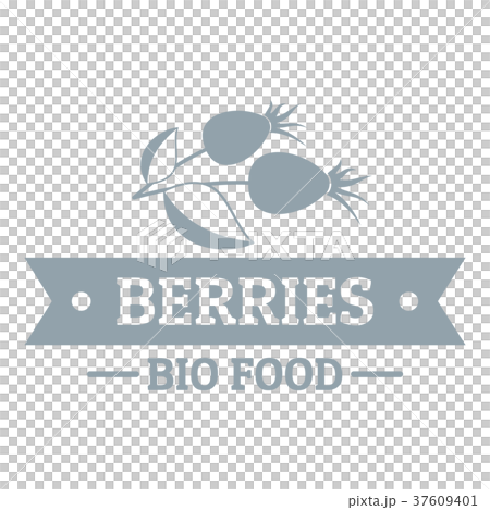 Bio food berries logo, simple gray style 37609401
