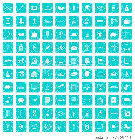 100 balance icons set grunge blue 100 balance icons set grunge blue 37609413