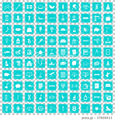 100 balance icons set grunge blue 100 balance icons set grunge blue 37609413