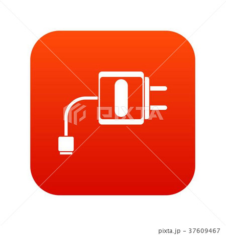 Mini charger icon digital red Mini charger icon digital red 37609467