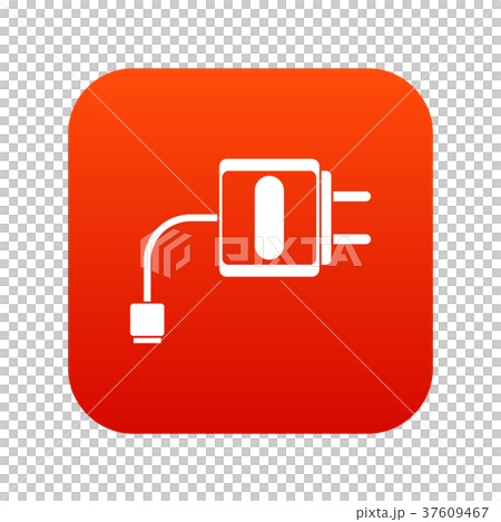 Mini charger icon digital red Mini charger icon digital red 37609467