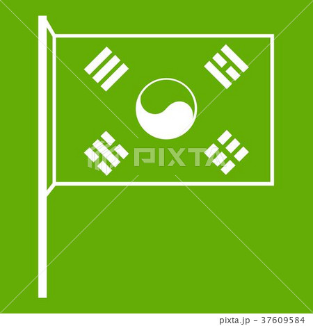 South Korea flag icon green 37609584