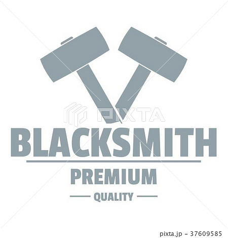 Premium blacksmith logo, simple gray style 37609585