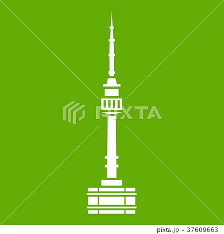 Namsan tower in Seoul icon green 37609663
