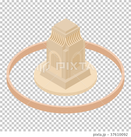 African temple icon, isometric style 37610092
