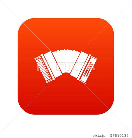 Accordion icon digital red 37610155