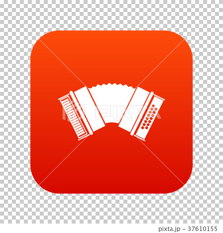Accordion icon digital red 37610155