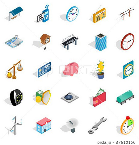 Fix communication icons set, isometric style 37610156