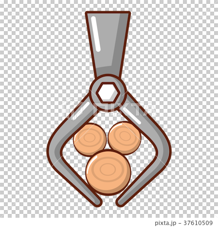 Crane with log icon, cartoon style Crane with log icon, cartoon style 37610509