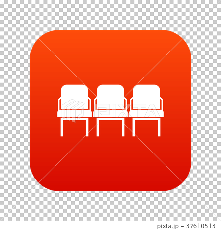 Chairs in the departure hall icon digital red Chairs in the departure hall icon digital red 37610513