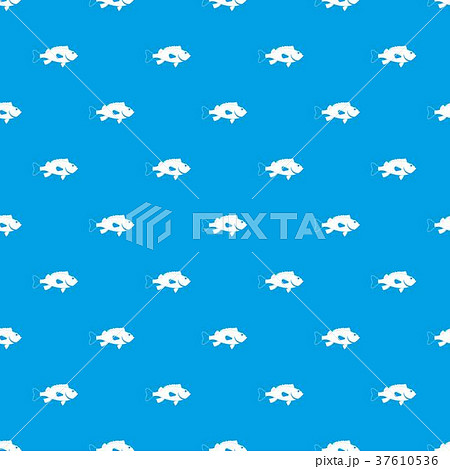 Sea bass fish pattern seamless blue 37610536