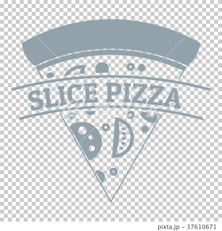 Pizza slice logo, simple gray style Pizza slice logo, simple gray style 37610671