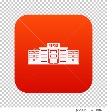 Airport building icon digital red Airport building icon digital red 37610878