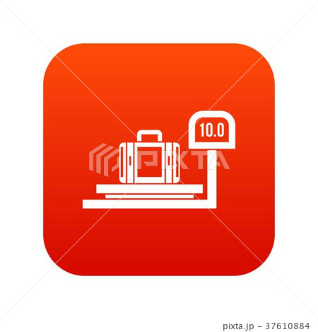 Luggage weighing icon digital red Luggage weighing icon digital red 37610884