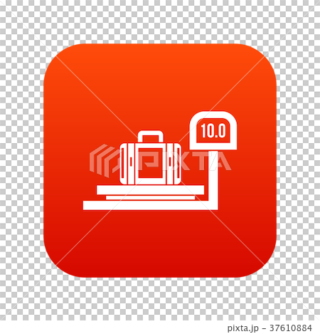 Luggage weighing icon digital red Luggage weighing icon digital red 37610884