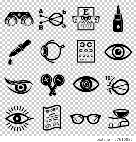 Ophthalmologist icons set, simple style Ophthalmologist icons set, simple style 37610885