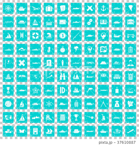 100 shipping icons set grunge blue 100 shipping icons set grunge blue 37610887