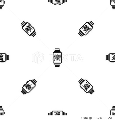 Smartwatch with sport app pattern seamless black 37611128