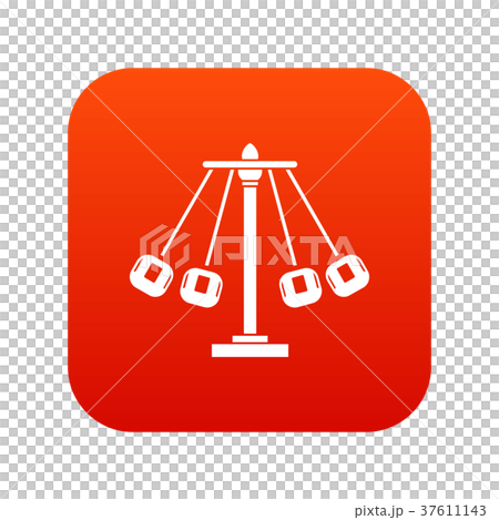 Carnival swing ride icon digital red 37611143