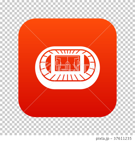 Stadium top view icon digital red 37611235