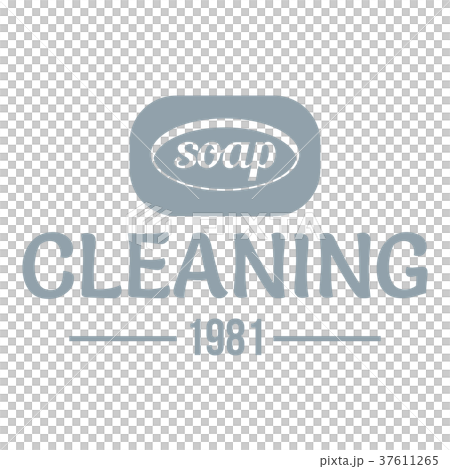 Cleaning soap logo, simple gray style 37611265