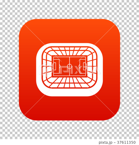 Stadium top view icon digital red 37611350