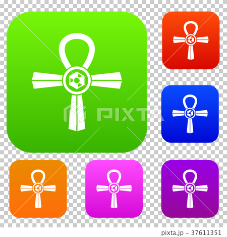 Egypt Ankh symbol set color collection 37611351