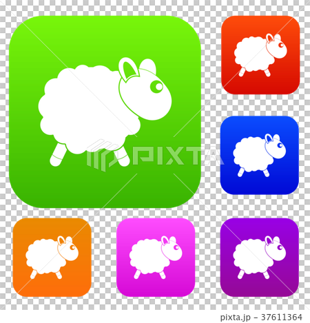 Sheep set color collection 37611364